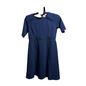 Motherhood Maternity Fit and Flare Dress blue sz med